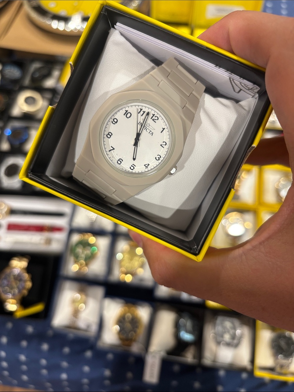 Invicta Beige Resin Watch with White Dial